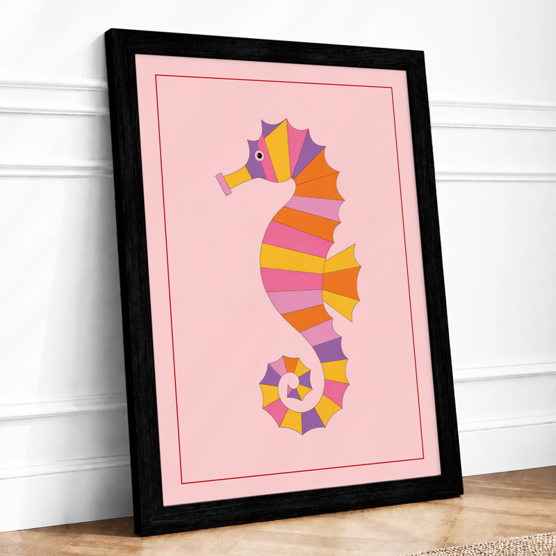 Seahorse Geometric - Print, A3 - 42.0 x 29.7 cm, Black