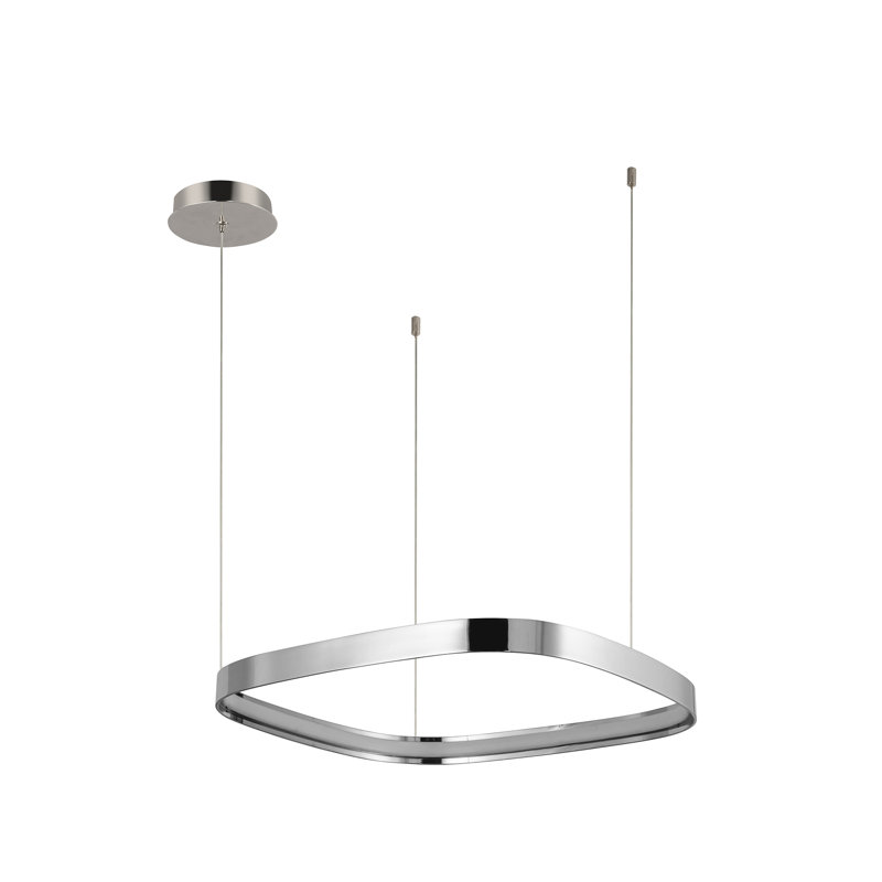 Yukon 1 - Light LED Pendant, 1.5" H x 19.75" W x 19.75" D, Polished Nickel
