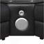 Canapé modulaire Nova avec 2 consoles (lampe de lecture + réfrigérateur), coin avec haut-parleur Bluetooth, DEL et armoire à vin relevable - noir-131260714