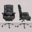 Fauteuil de direction ergonomique en cuir synthétique, fauteuil inclinable et pivotant avec repose-pieds et support lombaire HOMcom, noir