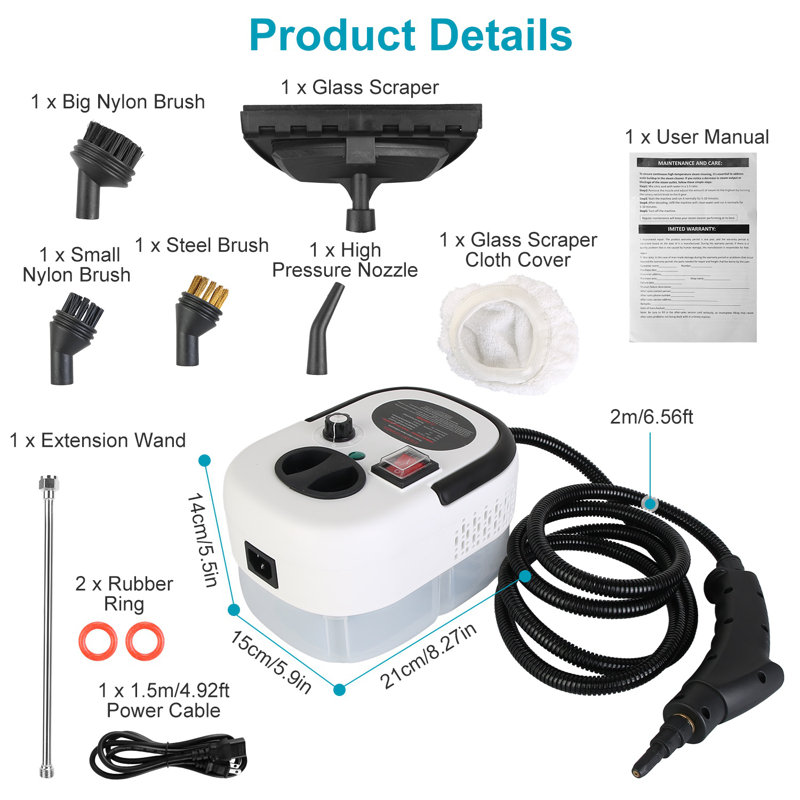 Nettoyeur à vapeur portatif 2500W