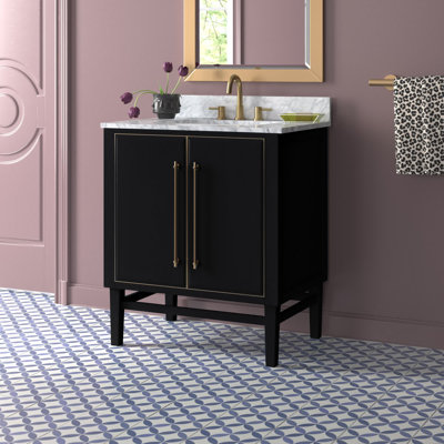 Ewen 30" Single Bathroom Vanity with Carrara Marble Top