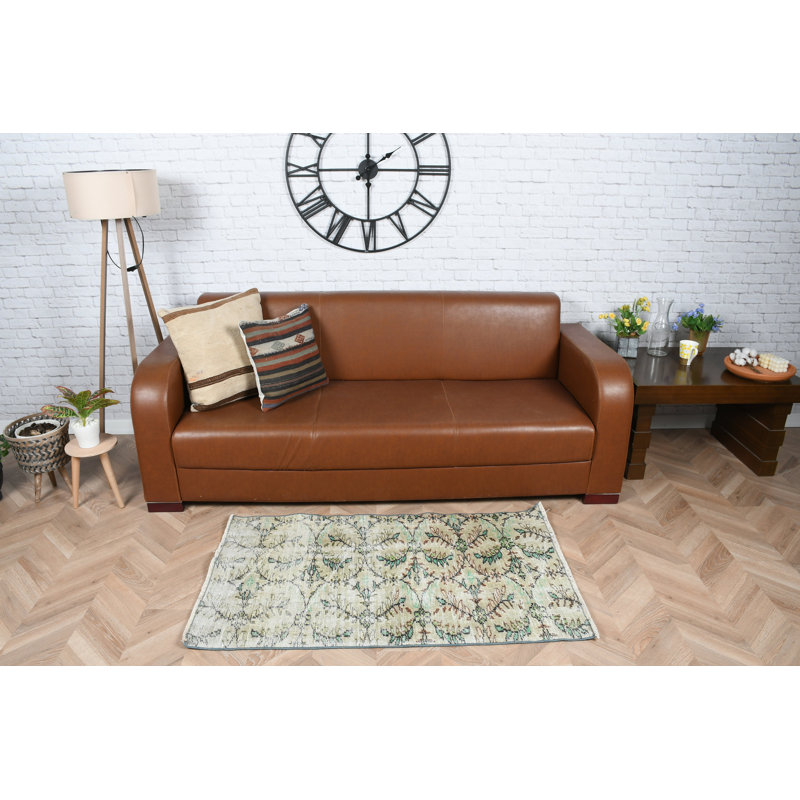 Tapis de porte turc rétro élégant à motif floral dans des tons doux pour un décor de salon élégant