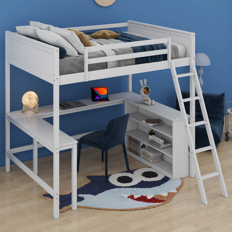 Lit mezzanine double Homerton pour enfants, Blanc