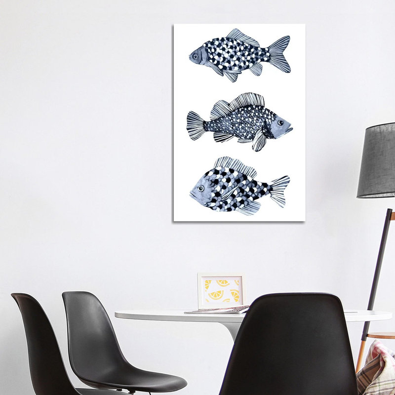 Blue Fish II by Emma Scarvey - Wrapped Canvas Gallery-Wrapped Canvas Giclée, 101.6 cm H x 66.04 cm W