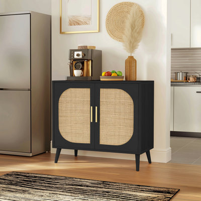 Buffet Cabinet With Storage,  Accent Bathroom Floor Cabinet,With Two Doors And 4 Compartments Forstorage,Cabinet With Solid Wood Feet,Sideboard Cabinet For Hallway, Entry, Living Room