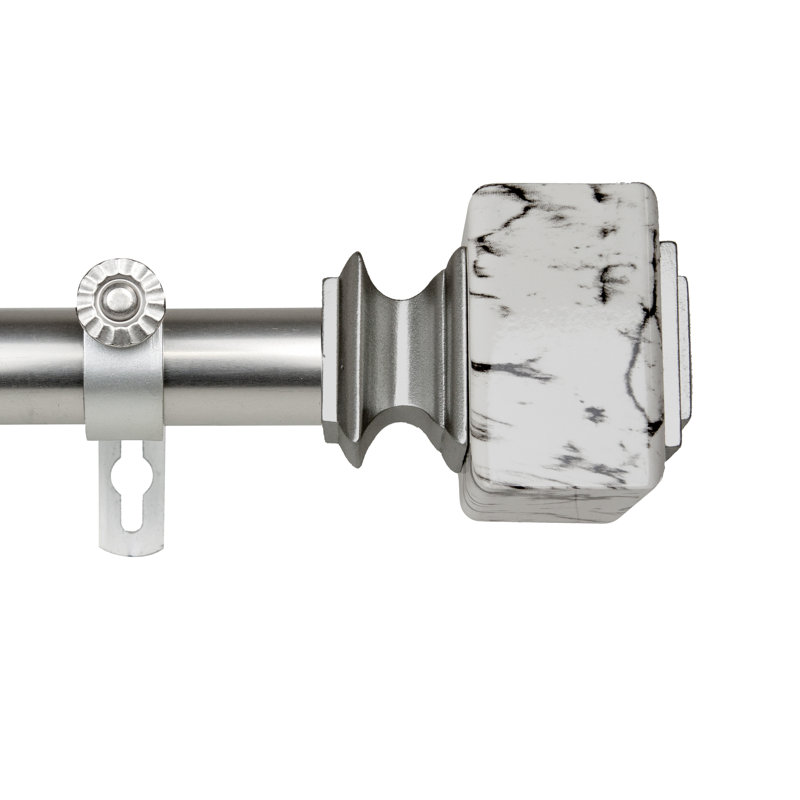 Tringle à rideaux simple réglable 1 po Braynon, Nickel satiné, H 2,5 po x l 170 po x P 3,63 po