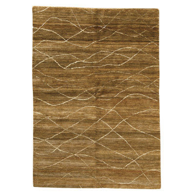 Hand Knotted Area Rug in Brown
