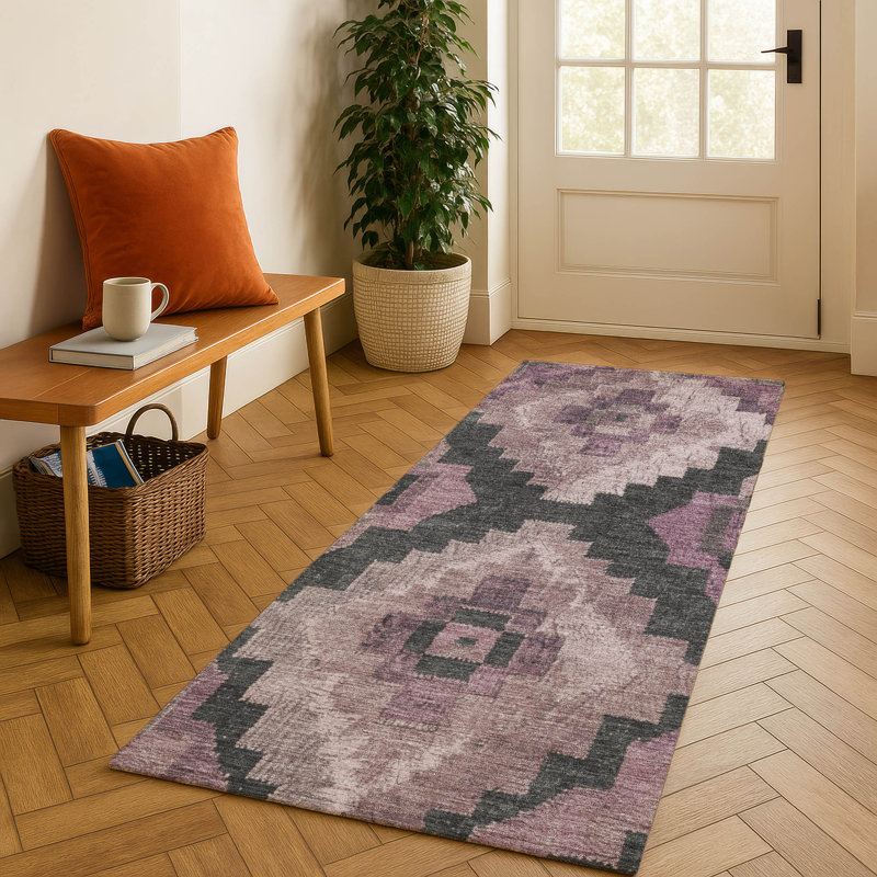 Premium Machine Washable Farolt AMF1894 Aztec Rug, Runner 2'3" x 7'6"
