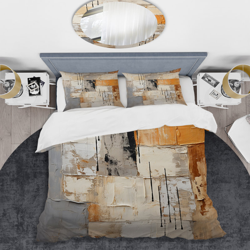 Abstraction I BeddingMicrofiber / Polyester Duvet Cover Set, King Duvet Cover + 2 King Shams