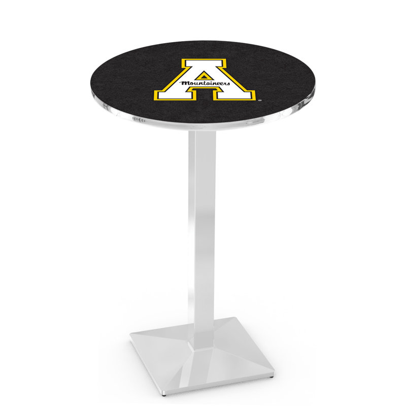 Round Metal Base Dining Table, Chrome, Appalachian State University