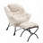 31.5" Wide Modern Super Soft Upholstered Cotton Accent Chair With An Ottoman-1994788196