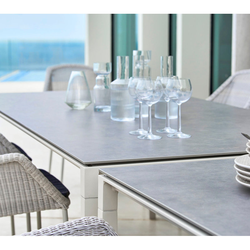 Pure Outdoor Dining Table, 39.4" W x 59.1" L x 29.5" H, Lava Gray/Concrete Gray