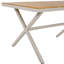 Ensemble repas d'extérieur 5 pièces - Table rectangulaire en bois de teck + 4 chaises en osier avec coussins, structure en acier beige, finition teck, parfait pour la terrasse, le patio ou le jardin-2115159847