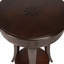 Table de bout ronde 26 "en bois brun foncé et bois avec tablette