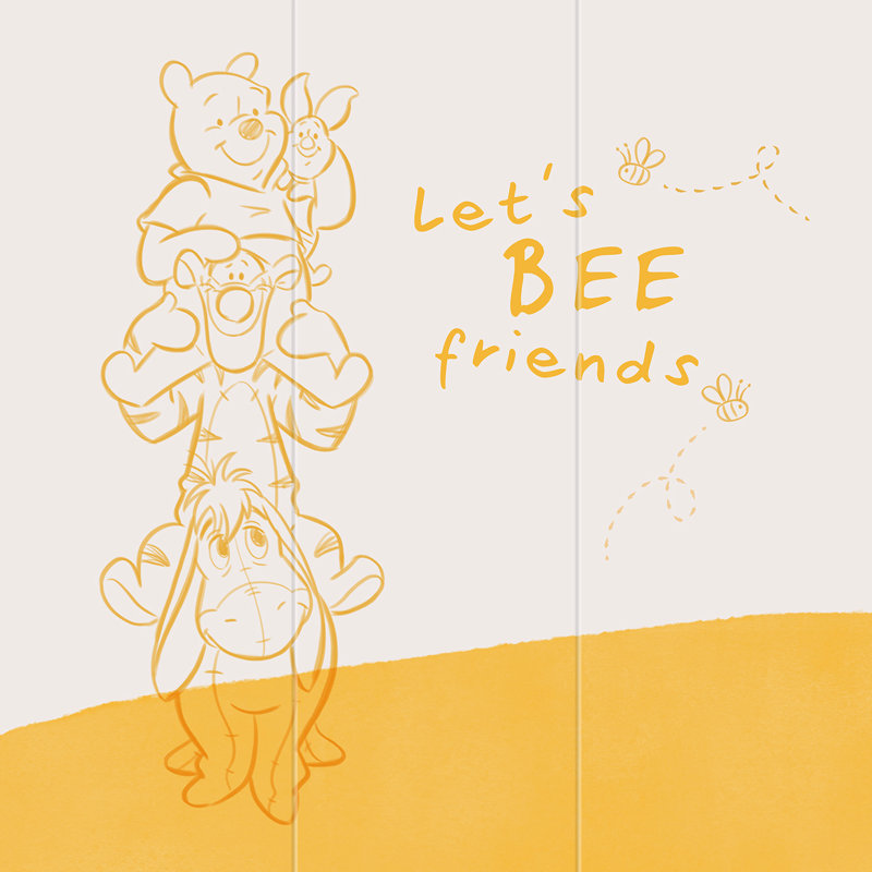 Winnie the Pooh (Let's Bee Friends) Paper Print