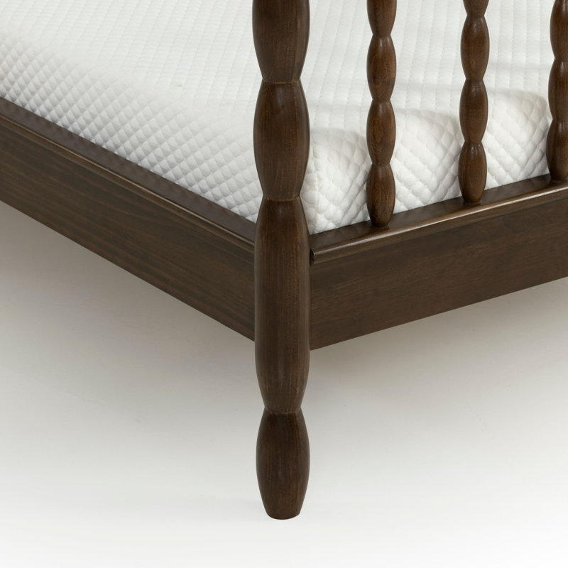 Lind Spindle Twin Solid Wood Bed, Twin, Brown