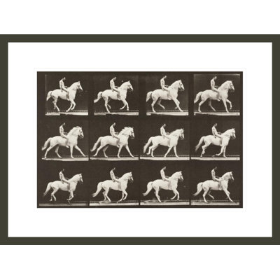 Clinton 'galopant à cru; «Rider nude» (Animal Locomotion 1887 plate 617) par Ead vêtementsd Muybridge, impression giclée encadrée