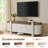 70" Modern Farmhouse Wooden Tv Stand, Media Console With Closed Storage Cabinets-55285531