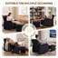 Chaise berçante en velours côtelé avec repose-pieds Rocking Chairs-1630523455