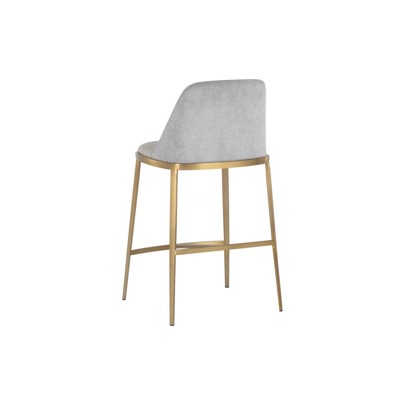 Dover Upholstered Stool with Metal Frame, Taupe, Counter Stool (25.5” Seat Height)