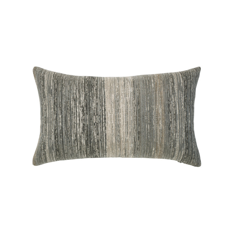 Textured Sunbrella® Lumbar Rectangular Outdoor Throw Pillow Cover & Insert, Grigio