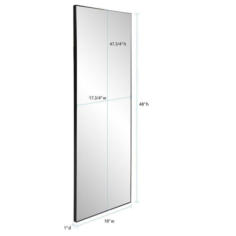 Turna Stainless Steel Rectangle Mirror, Brushed Black
