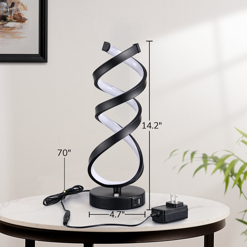 Lampe de table DEL en métal à contrôle tactile H 14,7 po Meichelle