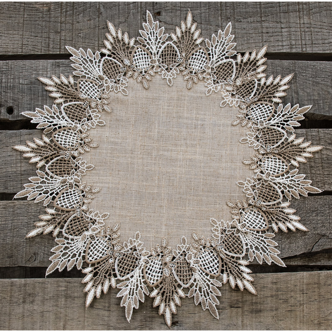 Elmwood Neutral Earth Tone Beige Lace Round Doilies House of Hampton® 