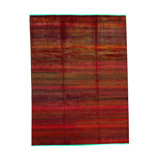 Damask Hand Woven Wool Striped Area Rug