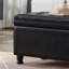 Banc de rangement rembourré capitonné à boutons, banc d'entrée en similicuir avec pieds en bois à broche, banc de lit