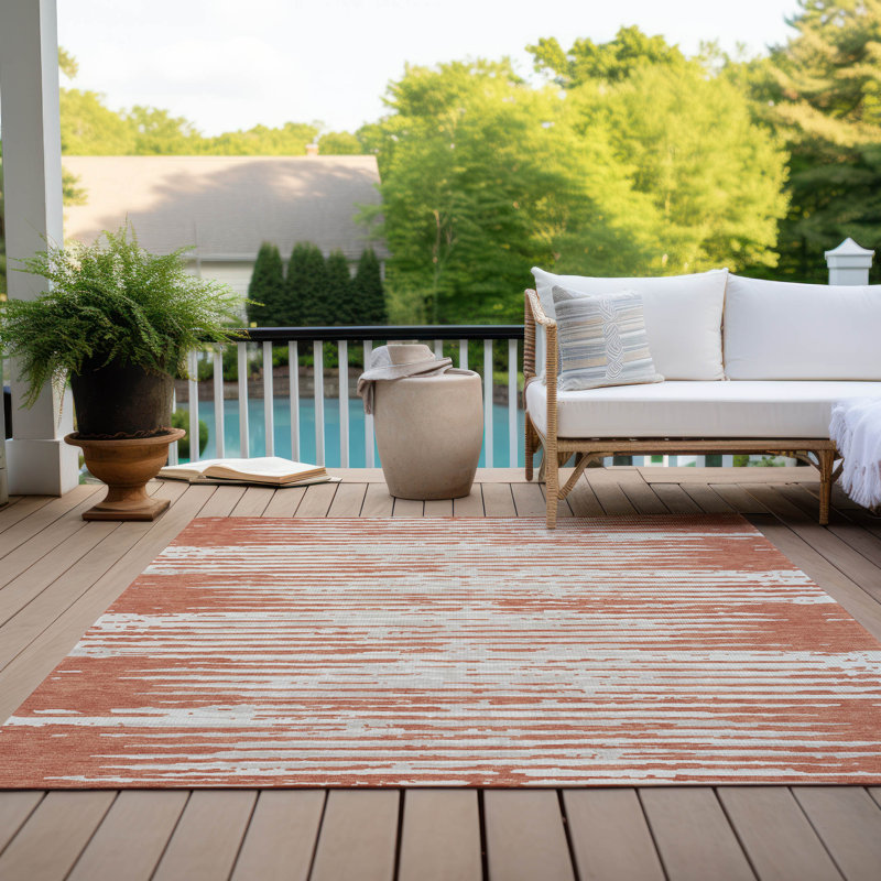 Malek Indoor/Outdoor Area Rug with Non-Slip Backing, Rectangle 3' x 5'