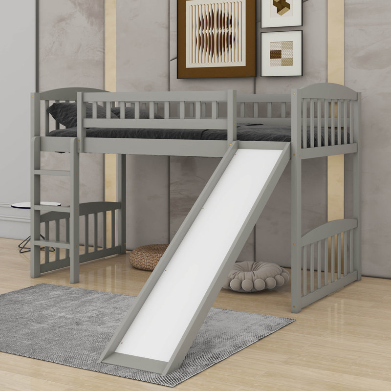 Lit mezzanine simple avec glissoire et échelle