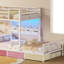 Lit superposé simple avec bureau et 6 tiroirs de rangement, lit mezzanine plateforme en métal avec éclairage DEL, chargeur et organisateur 10 poches, optimisation de l'espace, lit enfant décalé blanc et rose-157035907
