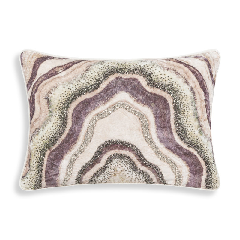 Sanya Blush Oblong Pillow, Rectangle 14"H x 20"W, Pink Abstract