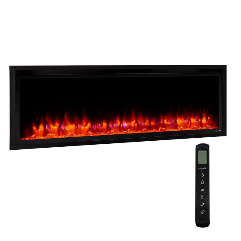 SimpliFire Allusion Platinum Linear Electric Fireplace, 20.4" H x 52.3" W x 5.6" D