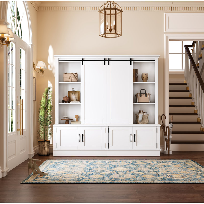 Grand arbre d'entrée 70 po avec banc et porte coulissante pour vestibule, armoire de rangement multifonctionnelle pour chambre à coucher