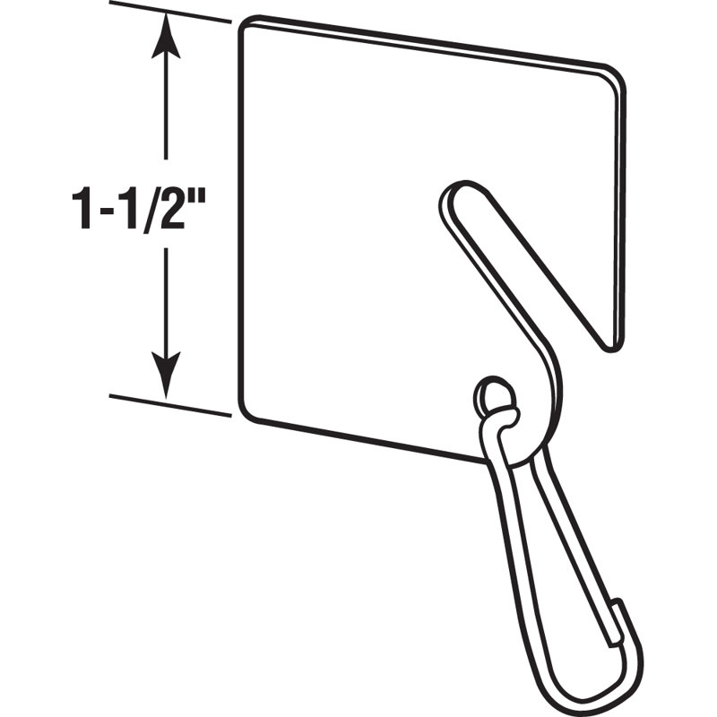1-1/2 In. X 1-1/2 In., White Plastic, Key Tag With Hook
