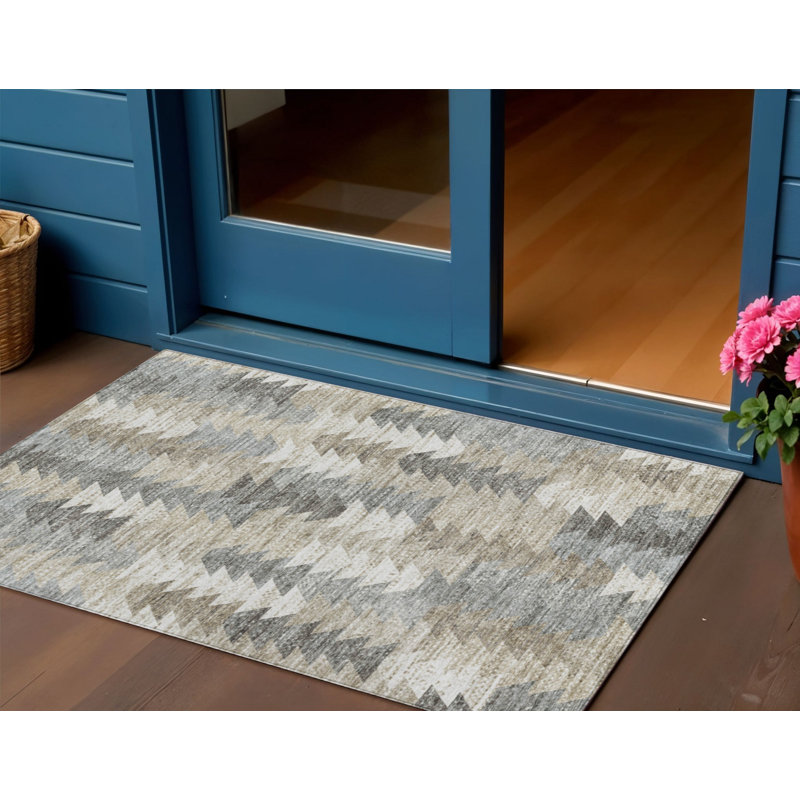Tapis intérieur / extérieur taupe beige / brun clair 3 'x 5'