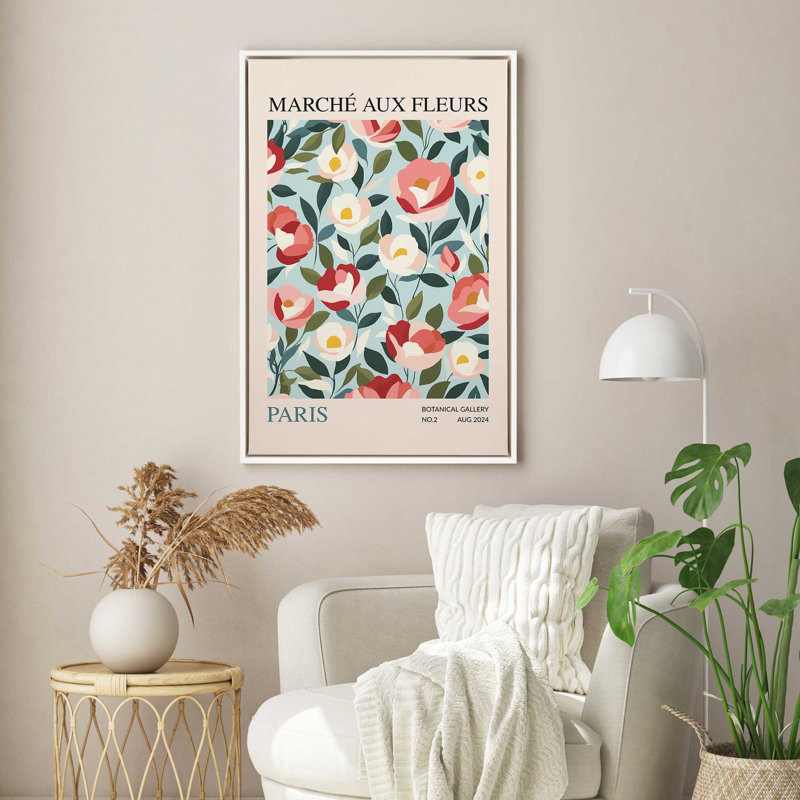 Marché aux fleurs de Paris, H 36,75 po x l 24,75 po, Blanc opaque