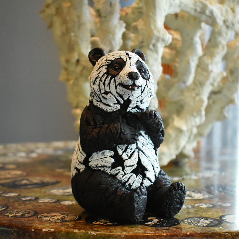 Adam & Friends Home Decor Resin Wilderness Statue Sculpture | 1-Piece | Sitting Panda