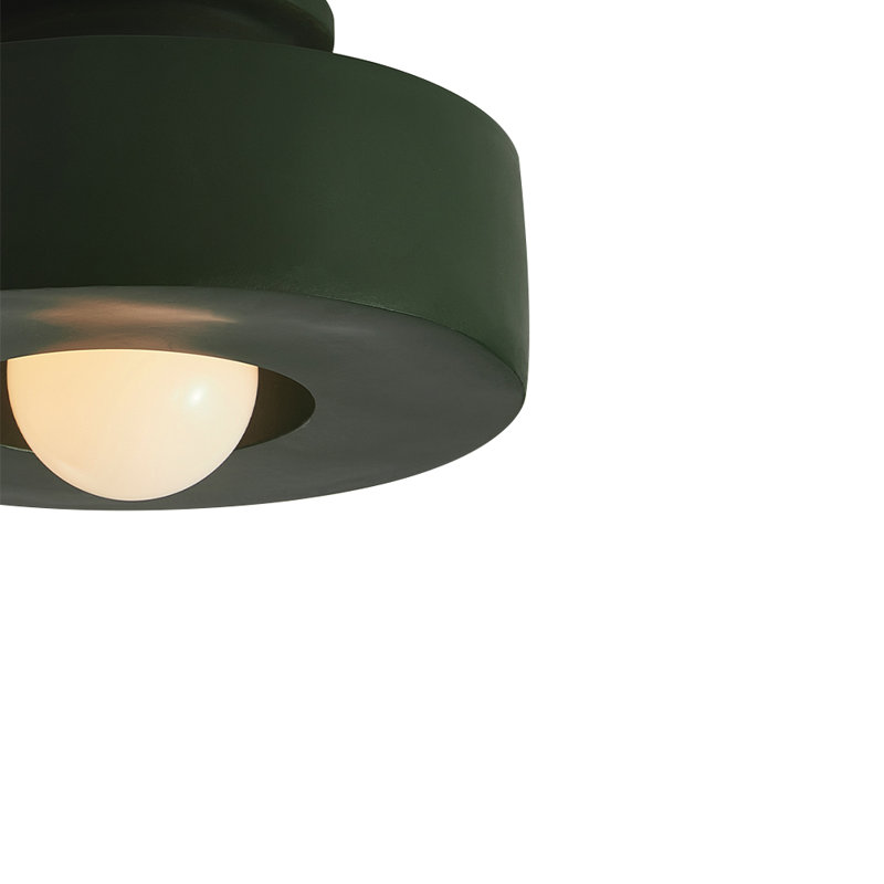 Plafonnier semi-encastré 1 lumière en résine, Vert