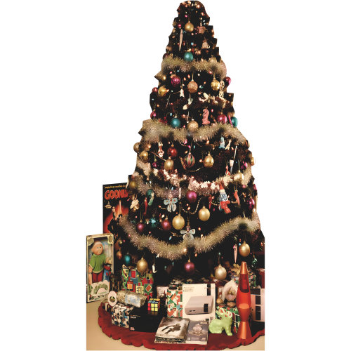 SP13577 Nostalgique des années 80, arbre de Noël pour enfant, jouet, jeu, découpage en carton, debout, debout
