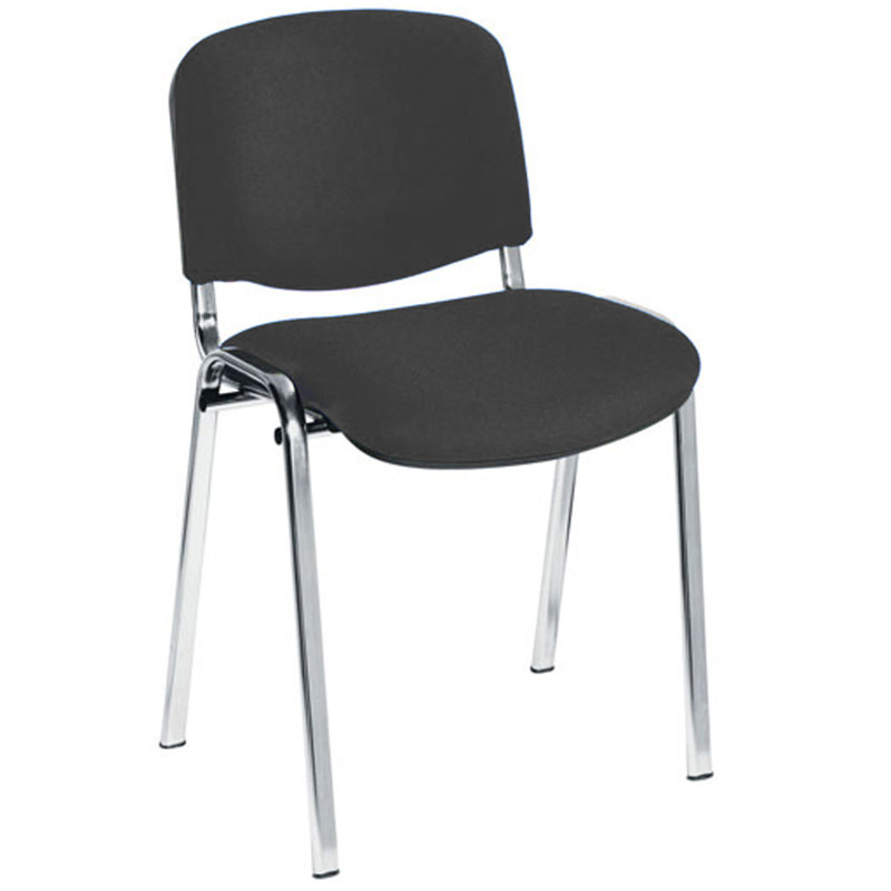 Nanami Waiting Room Chair, Charcoal Pyra, Chrome