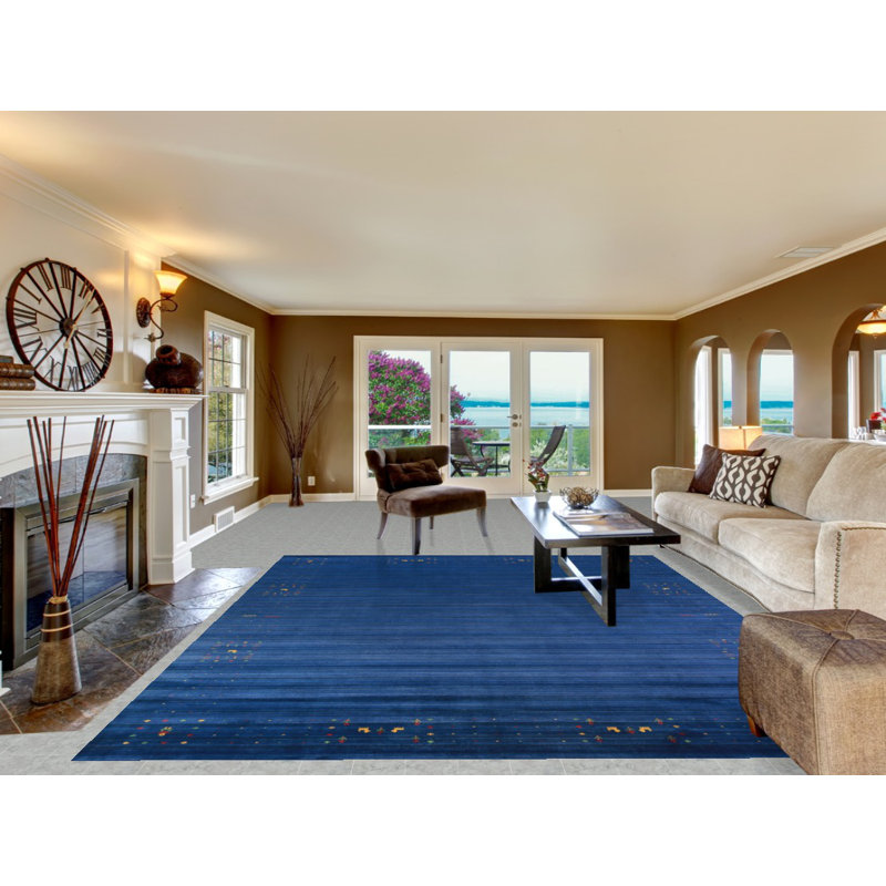 Blue Gabbeh Indian Area Rug 9