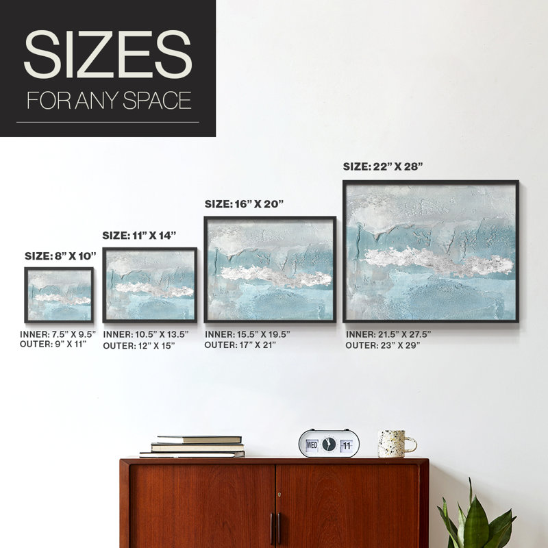 Blue Mist II - Reproduction encadrée - Restickable, H 22 po x l 28 po, Noir