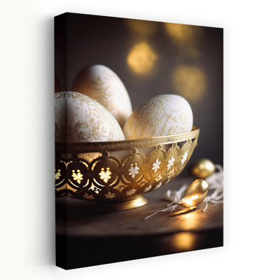 Golden Elegance Traditional Wall Art Print