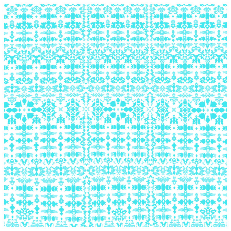 Housses de couette en damas bleu complexe, Queen