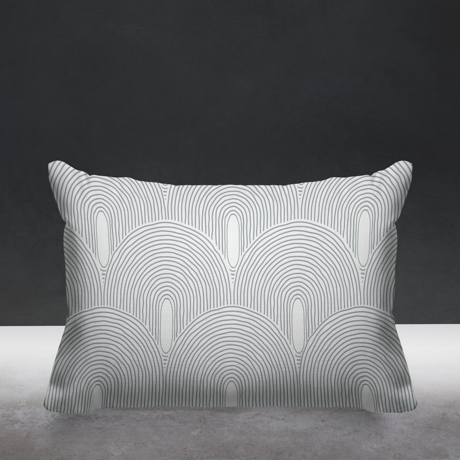 Limpo Starburst Indoor/Outdoor Throw Pillow, Gray, 14"H x 20"W, Rectangular