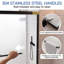 Porte de douche coulissante double semi-sans cadre l 44 à 48 po x H 72 po avec verre trempé nano 1/4 po (6 mm), cadre en aluminium, finition noir mat-114988107-129392745